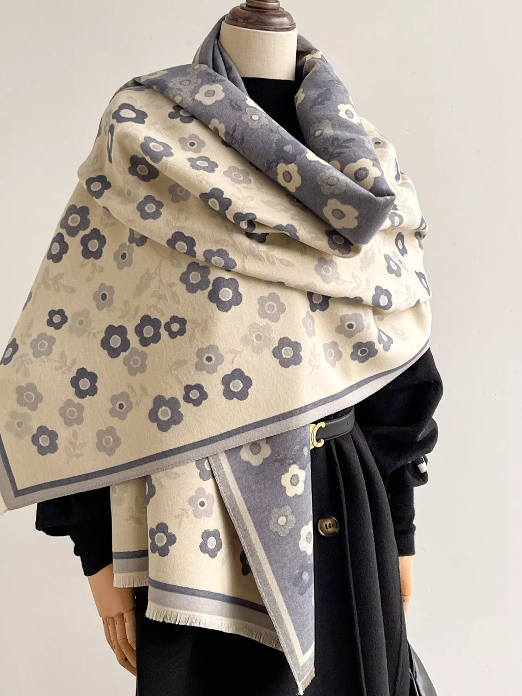 Floral Print Warm Winter Scarf