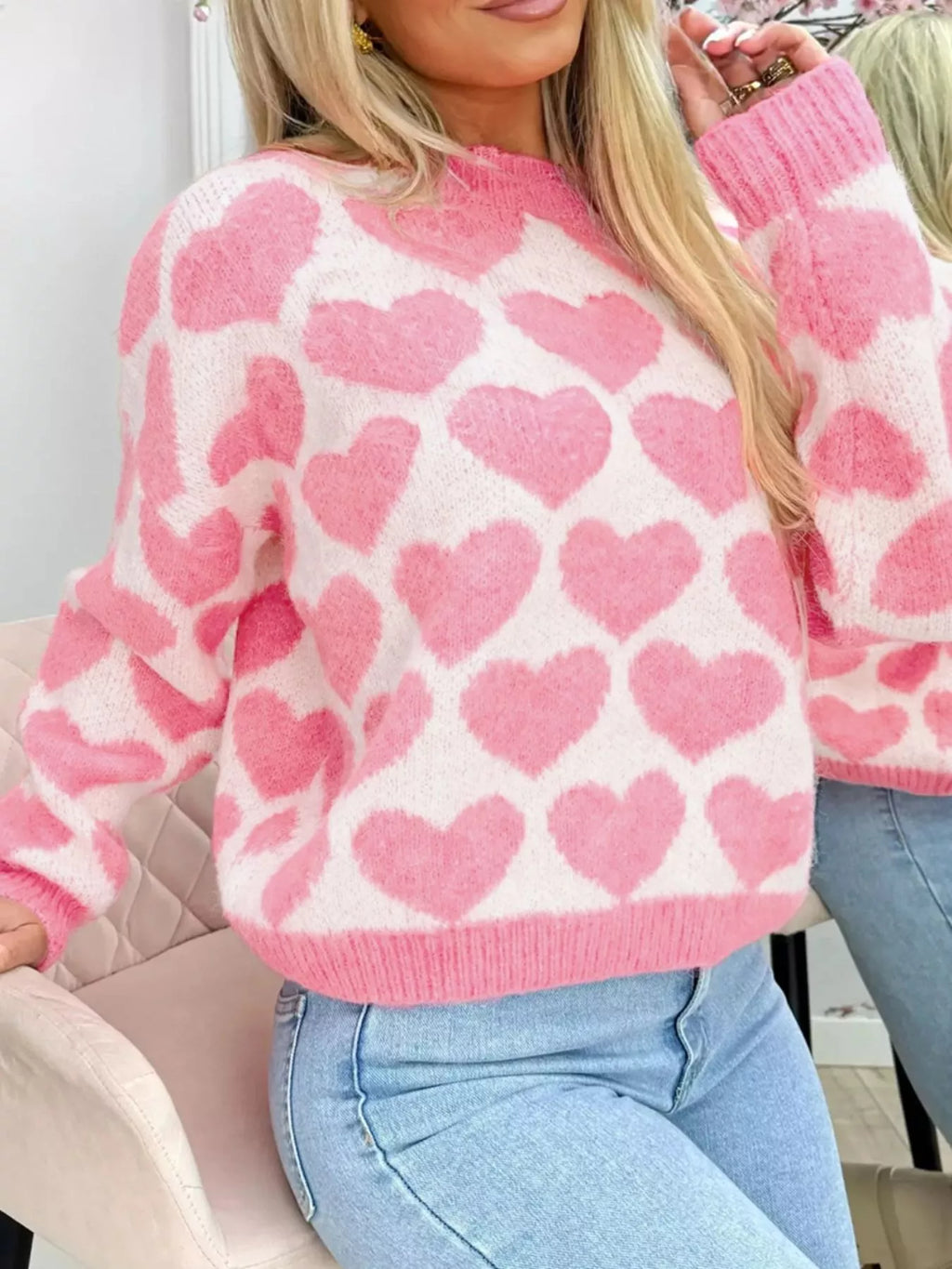 Valentine Heart, Round Neck Sweater