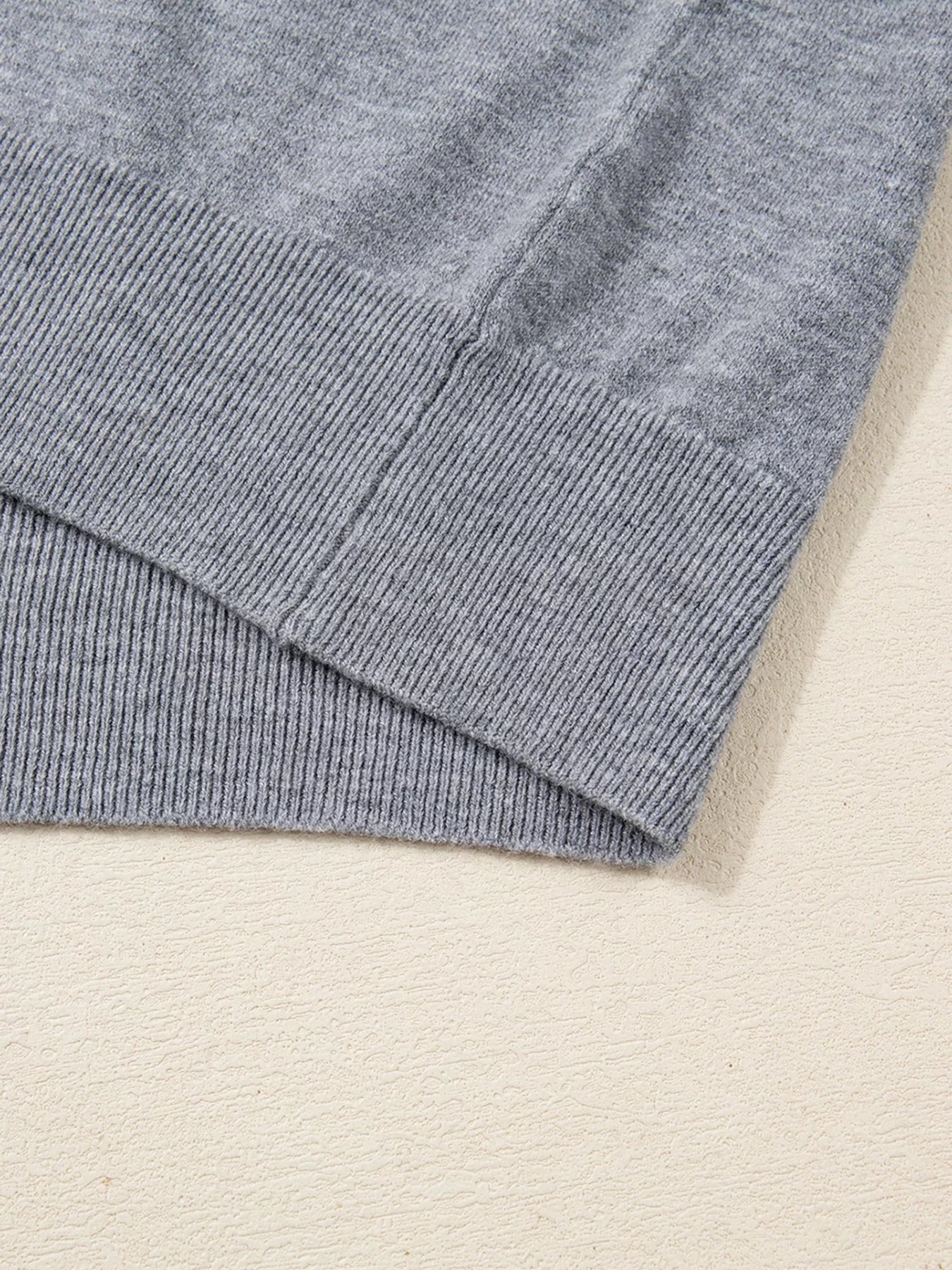 Contrast Striped Trim V-Neck Varsity Sweater