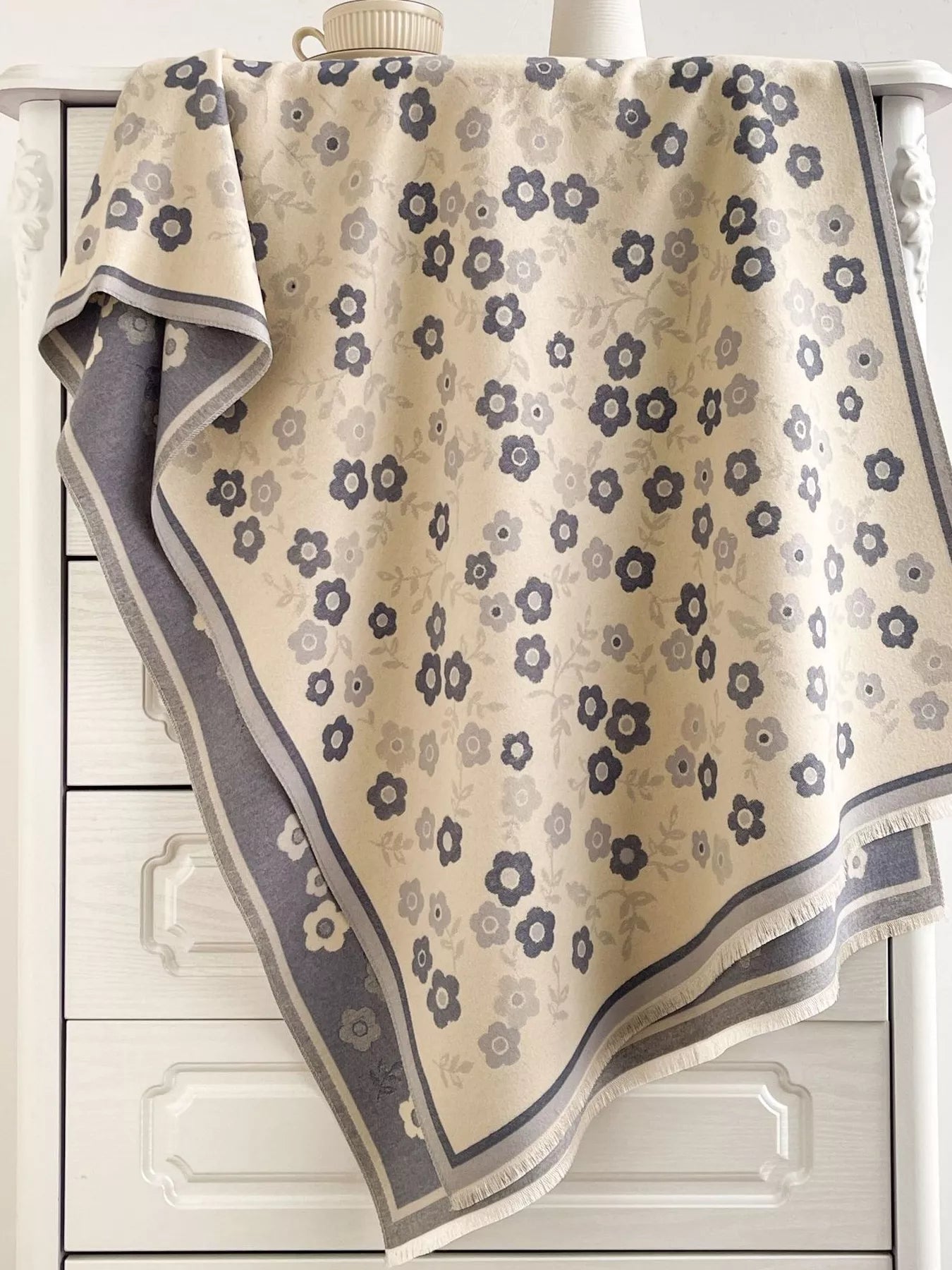 Floral Print Warm Winter Scarf