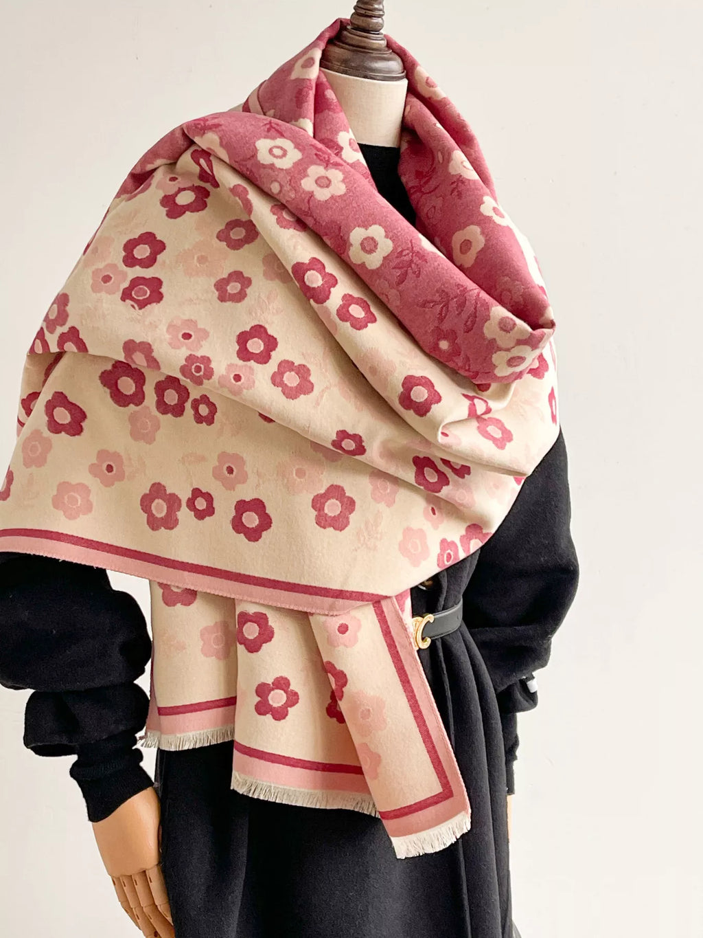 Floral Print Warm Winter Scarf