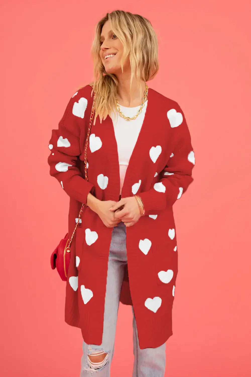 Heart Cardigan with Pockets