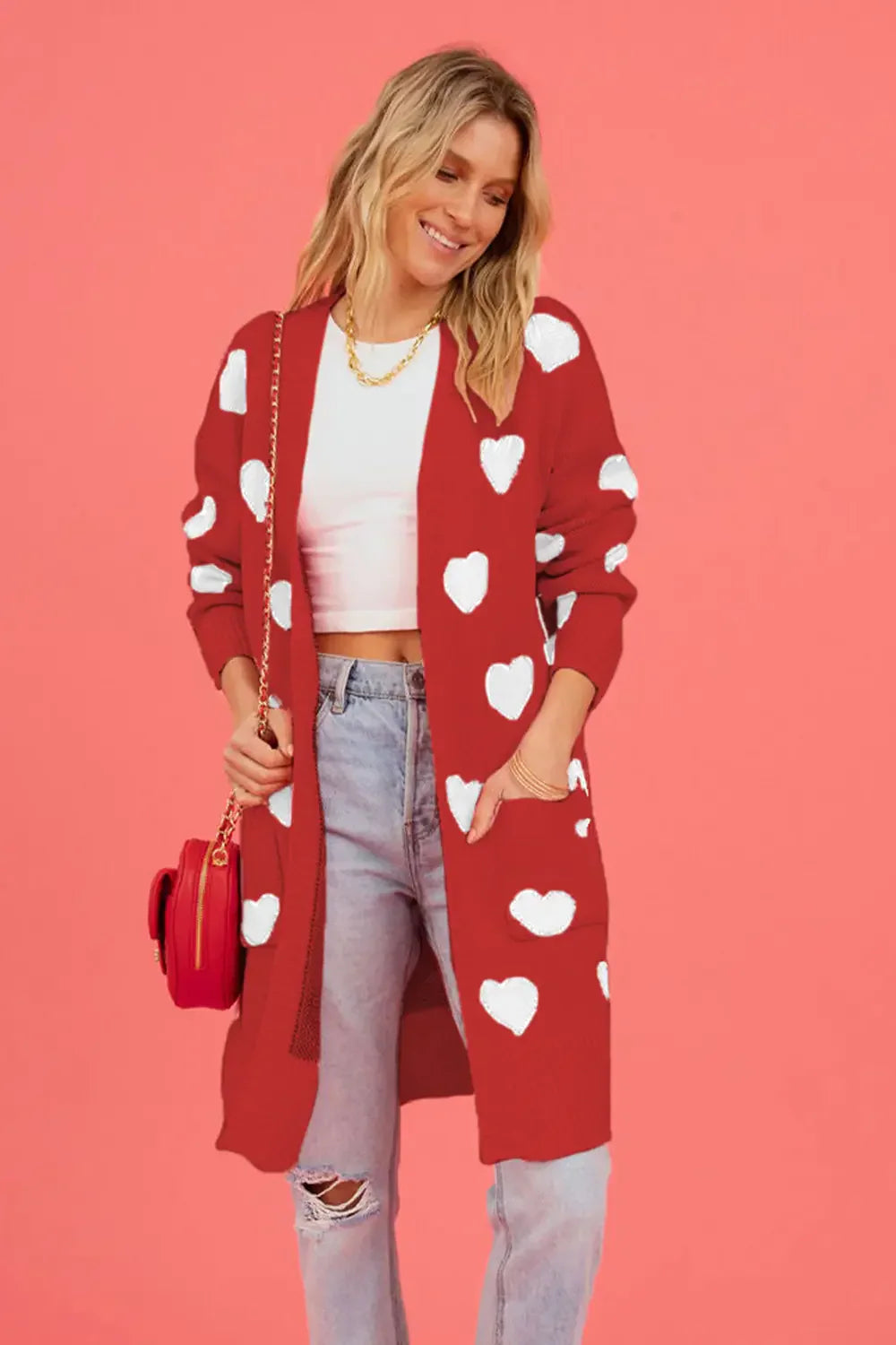 Heart Cardigan with Pockets